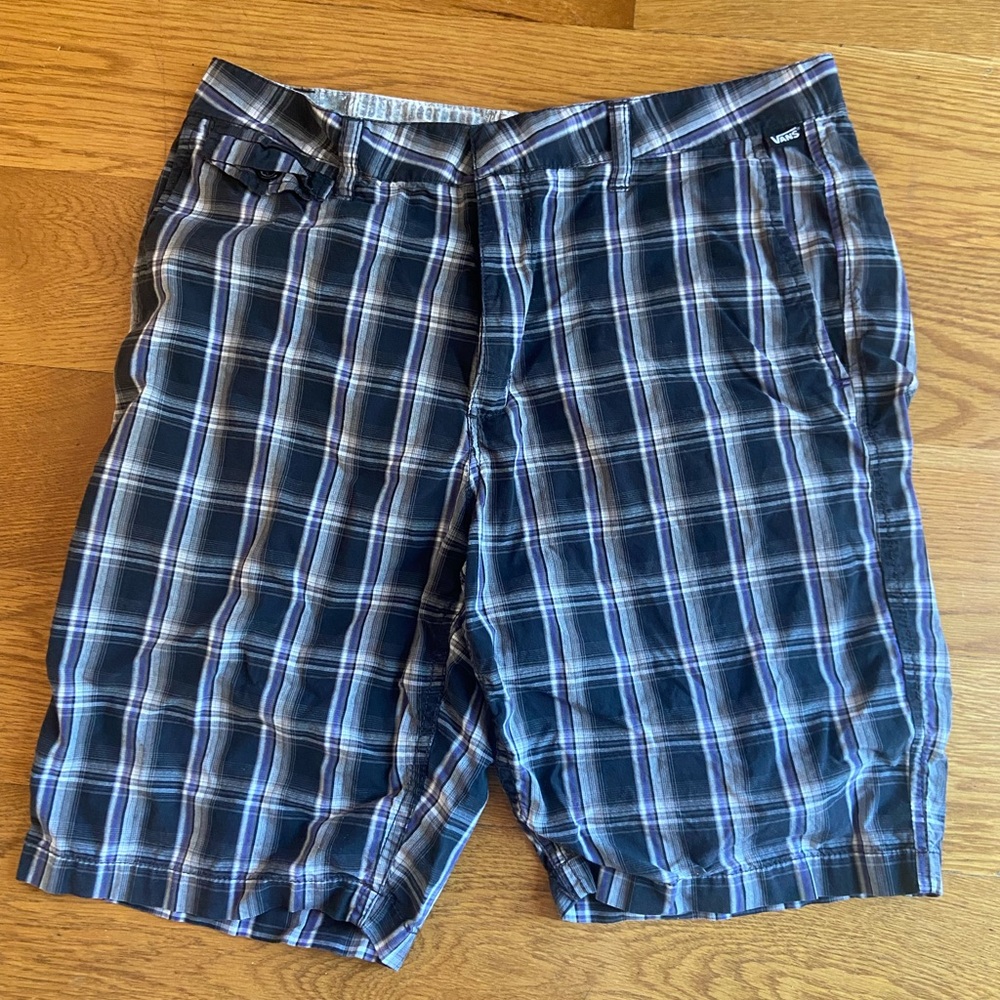 Vans Vintage Black and Purple Plaid Shorts